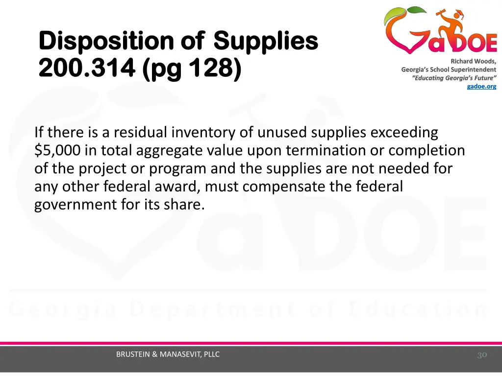 disposition of supplies disposition of supplies