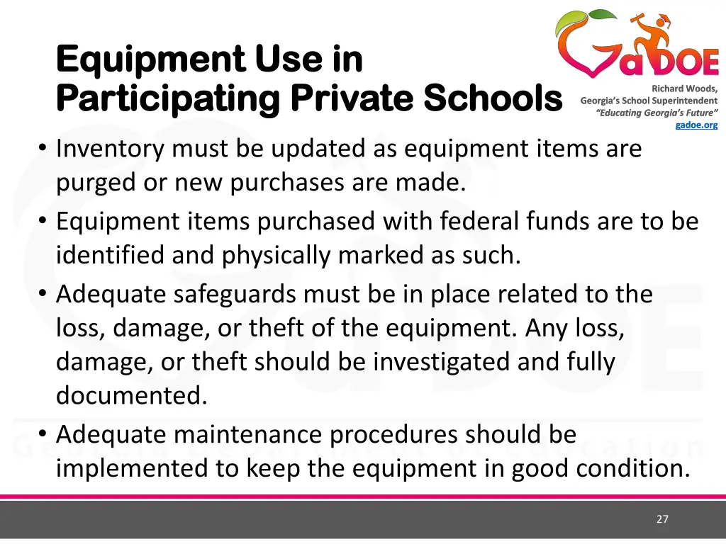 equipment equipment use in participating