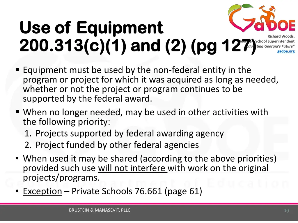 use of equipment use of equipment