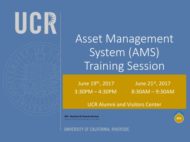 asset management system ams training session