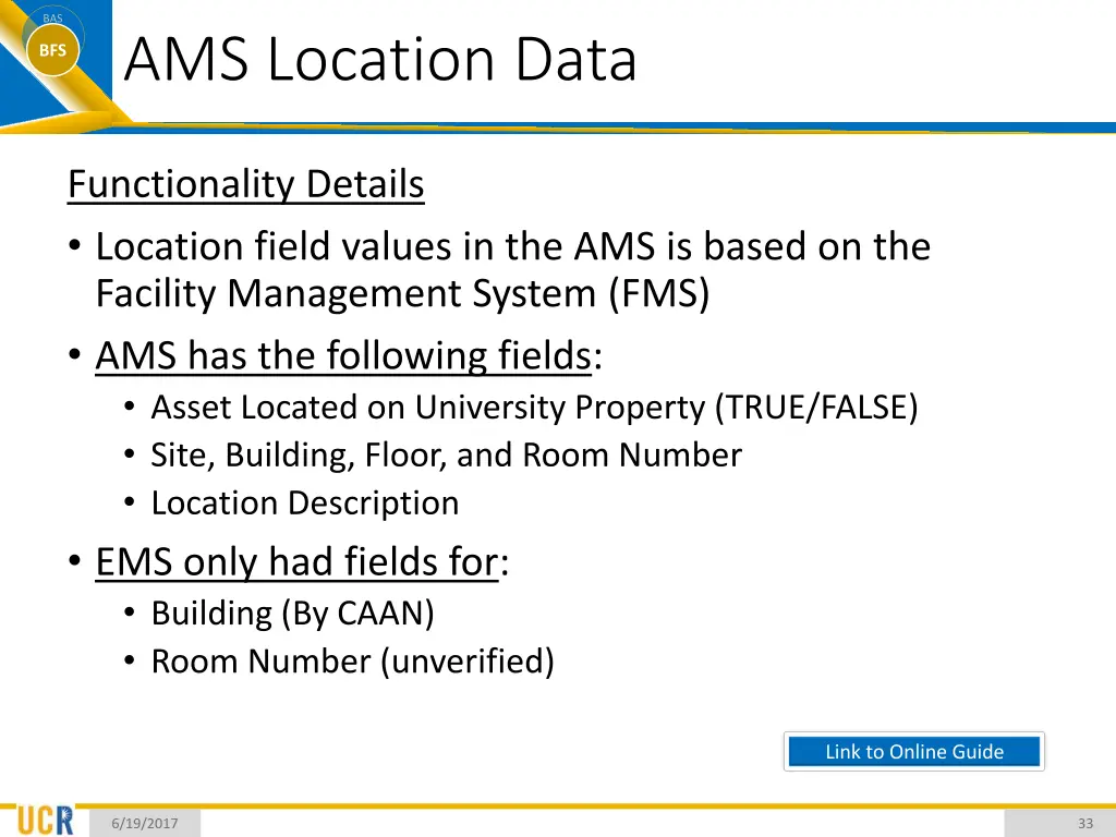 bas bfs ams location data