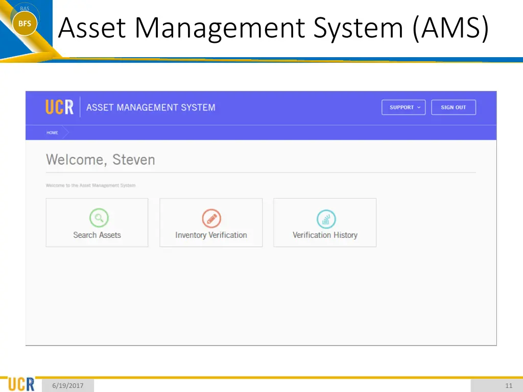 bas bfs asset management system ams