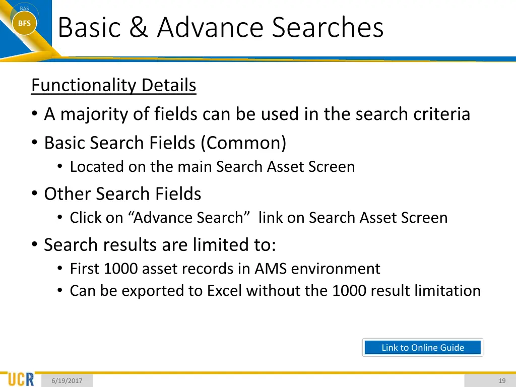 bas bfs basic advance searches