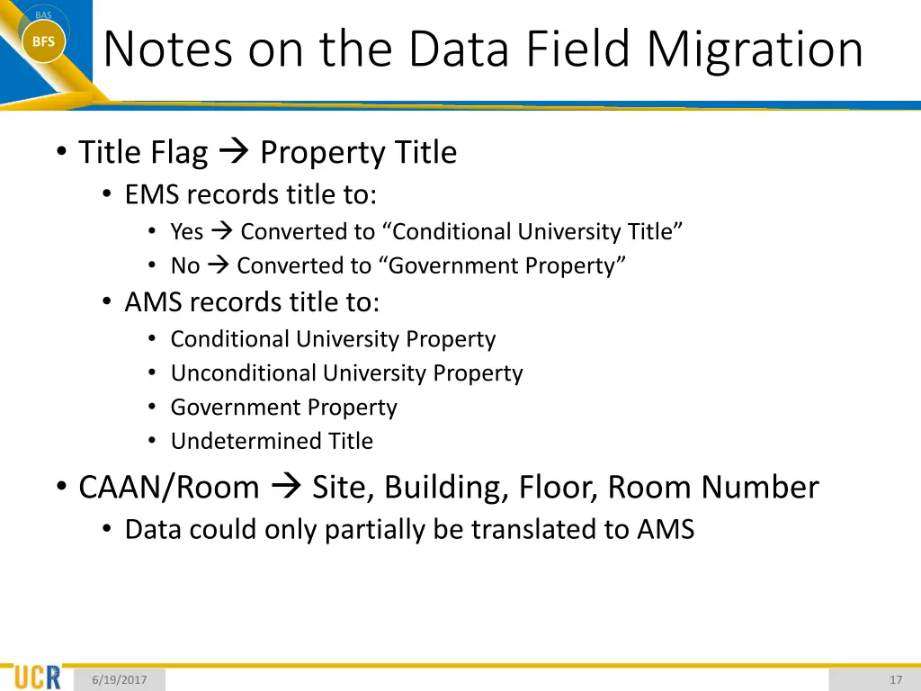 bas bfs notes on the data field migration 1