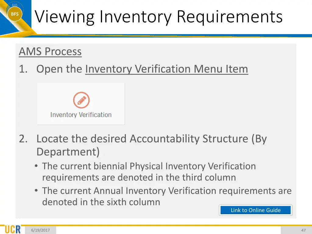 bas bfs viewing inventory requirements 2