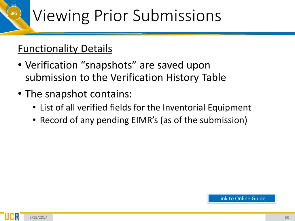 bas bfs viewing prior submissions