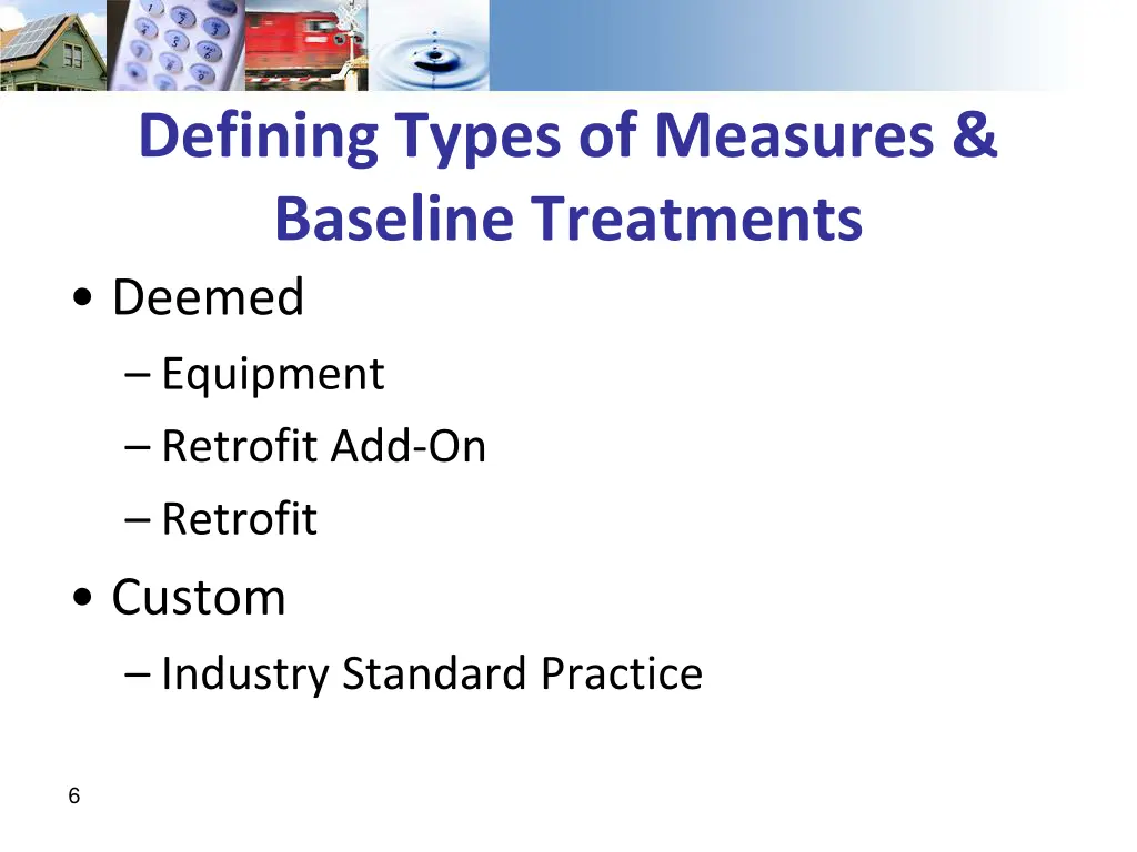 defining types of measures baseline treatments