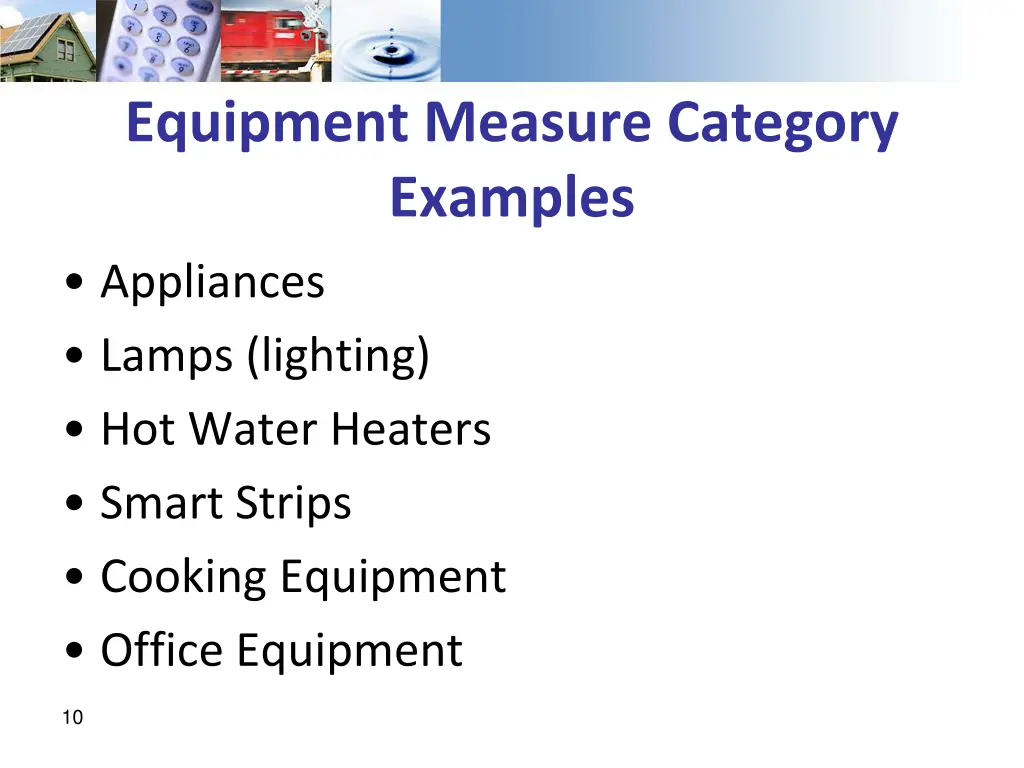 equipment measure category examples