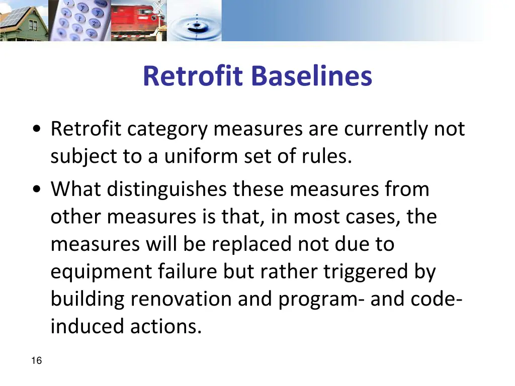 retrofit baselines