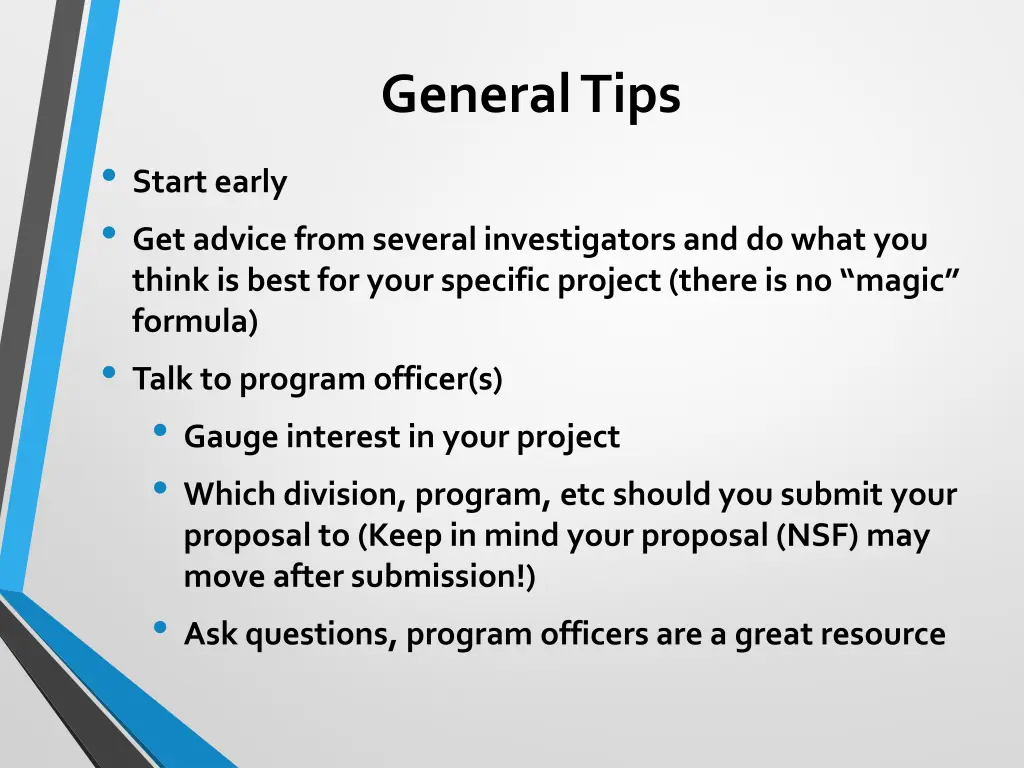 general tips