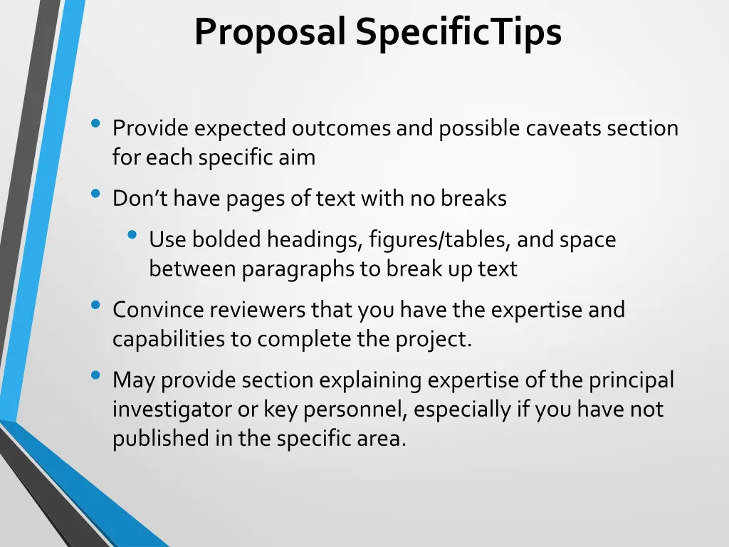 proposal specifictips