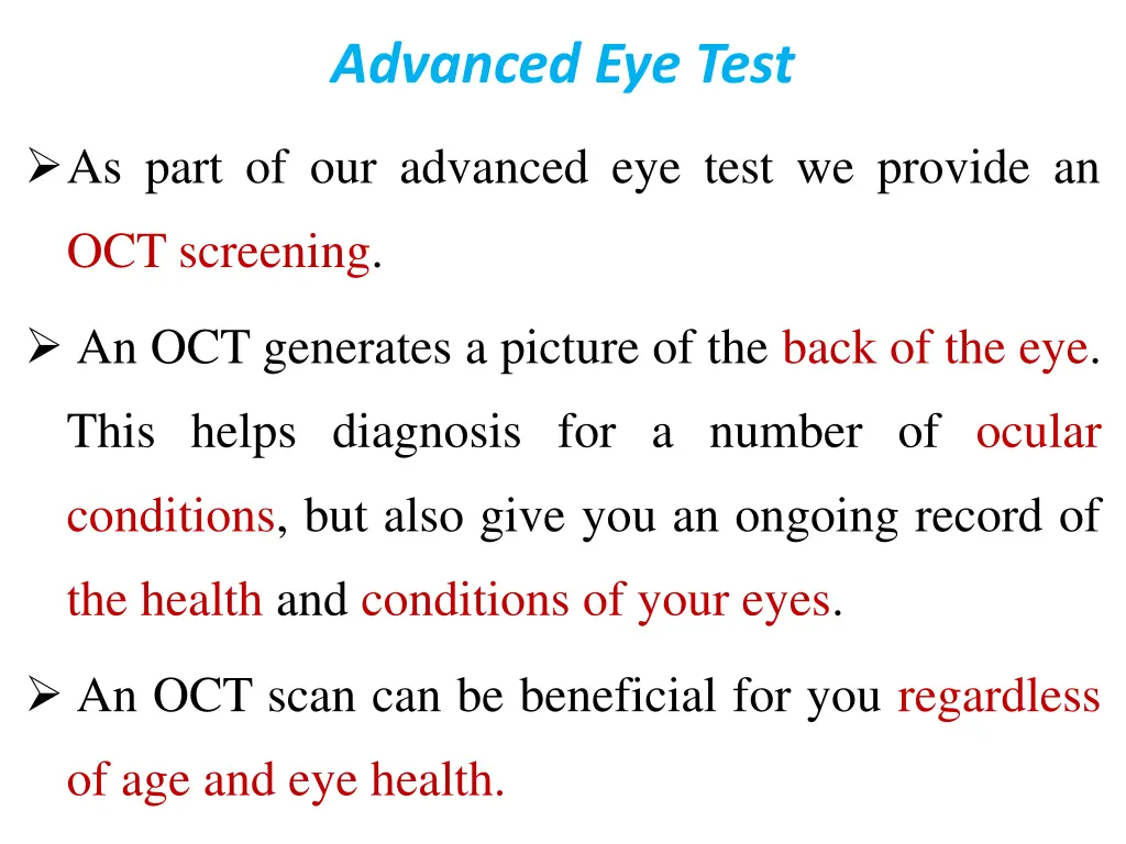 advanced eye test