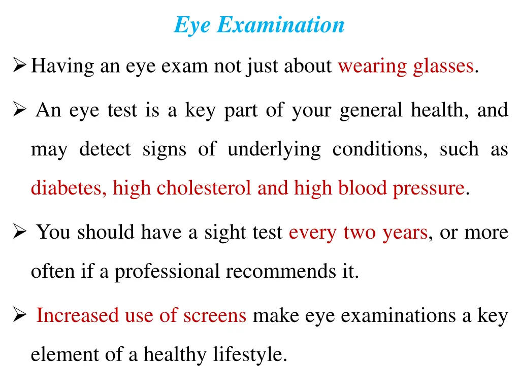 eye examination