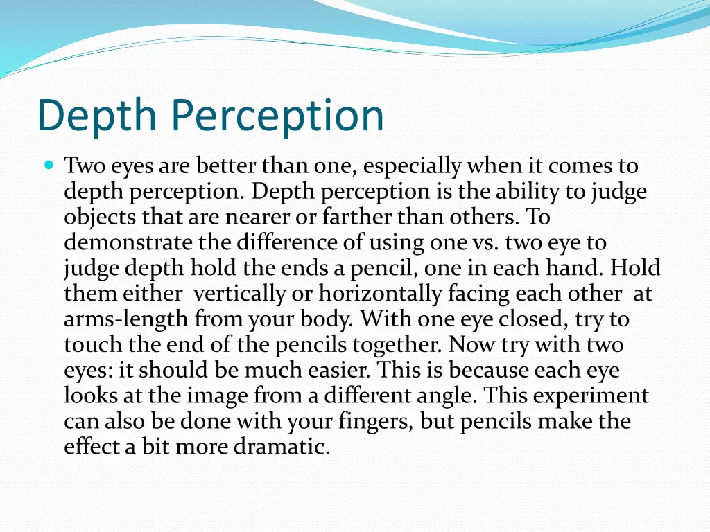 depth perception