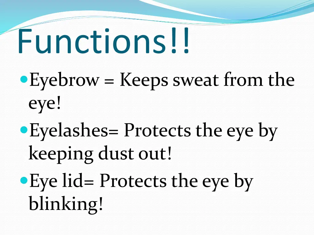 functions eyebrow keeps sweat from