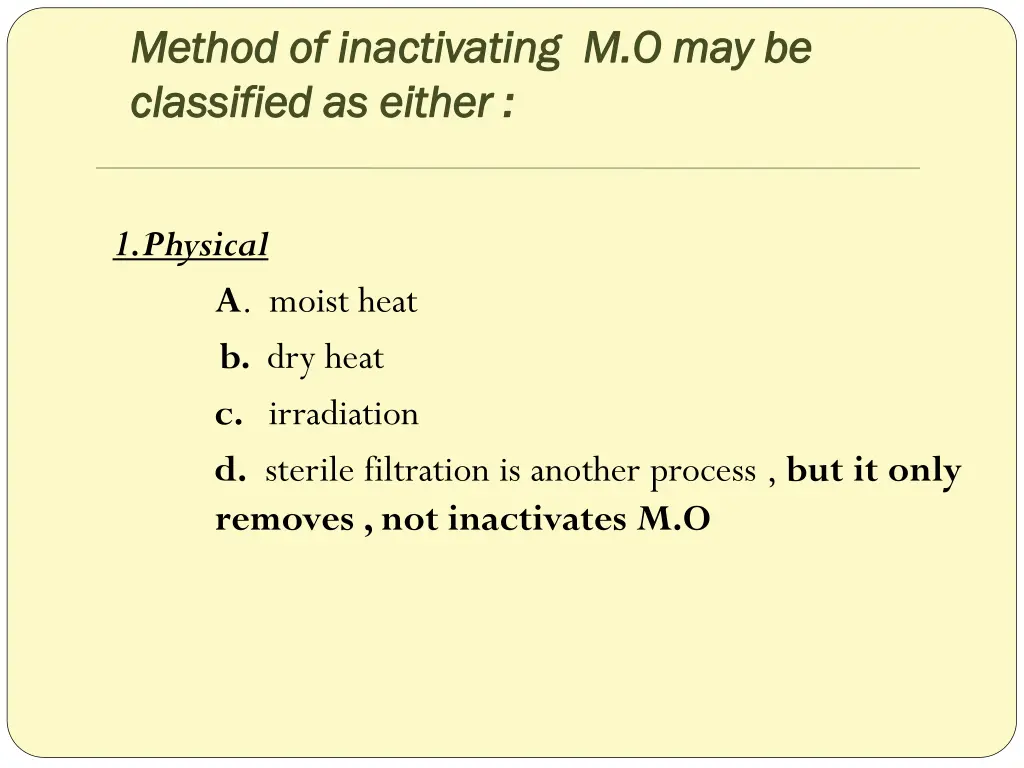 method of inactivating m method of inactivating