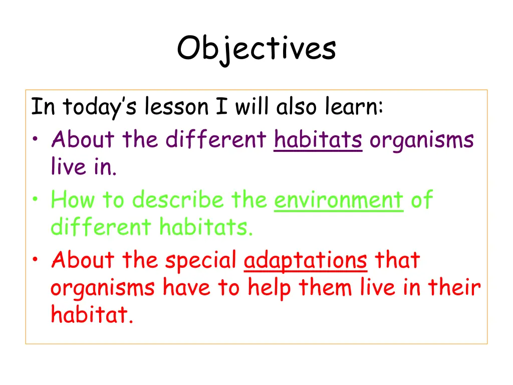 objectives 1