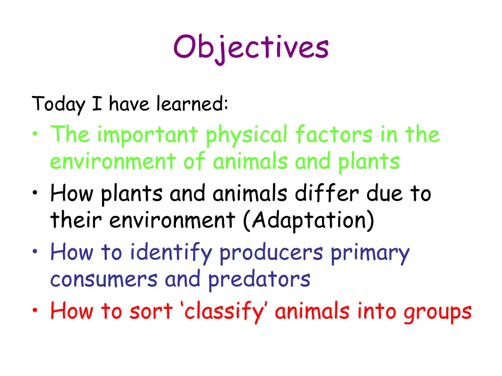 objectives 2