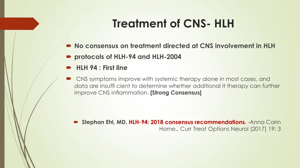 treatment of cns hlh