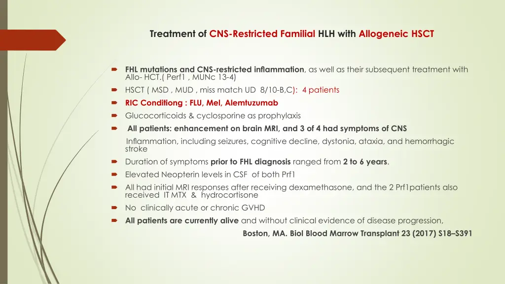 treatment of cns restricted familial hlh with