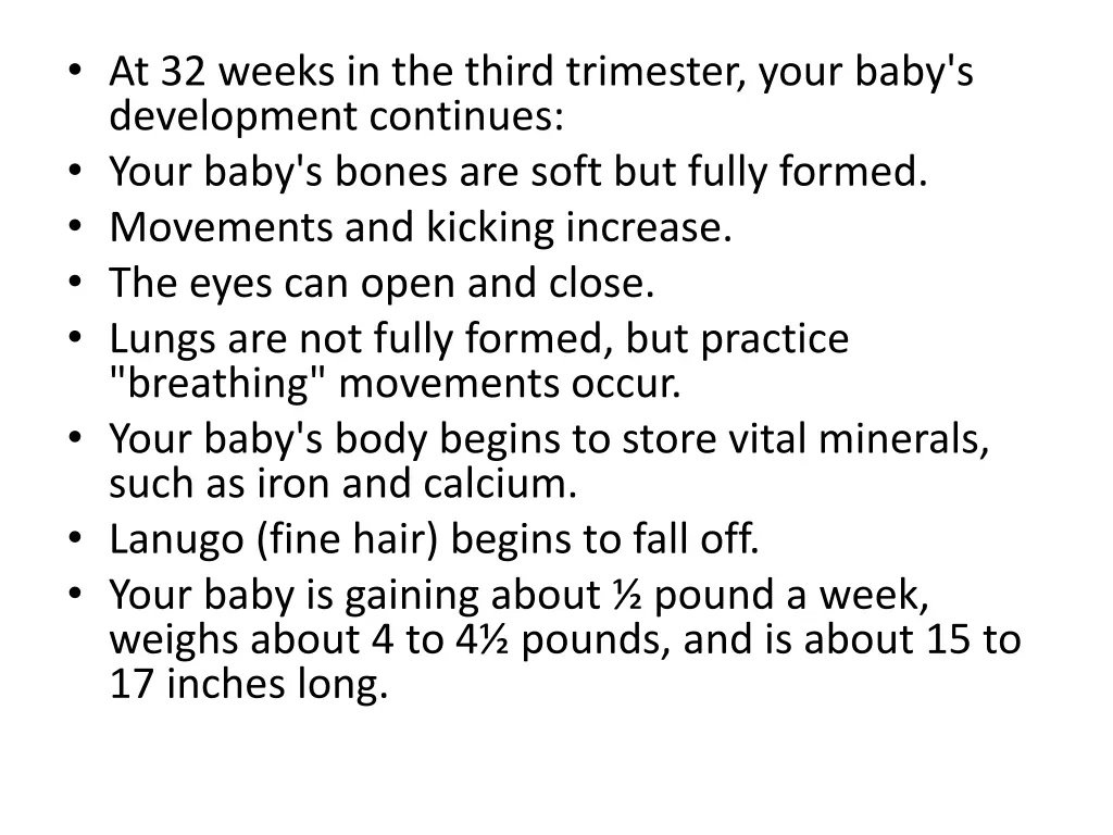 at 32 weeks in the third trimester your baby