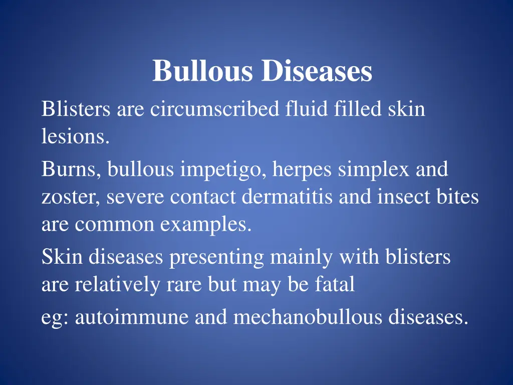 bullous diseases