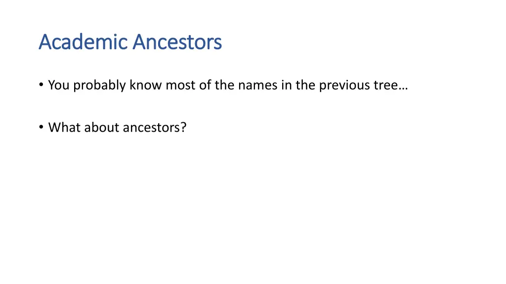 academic ancestors academic ancestors