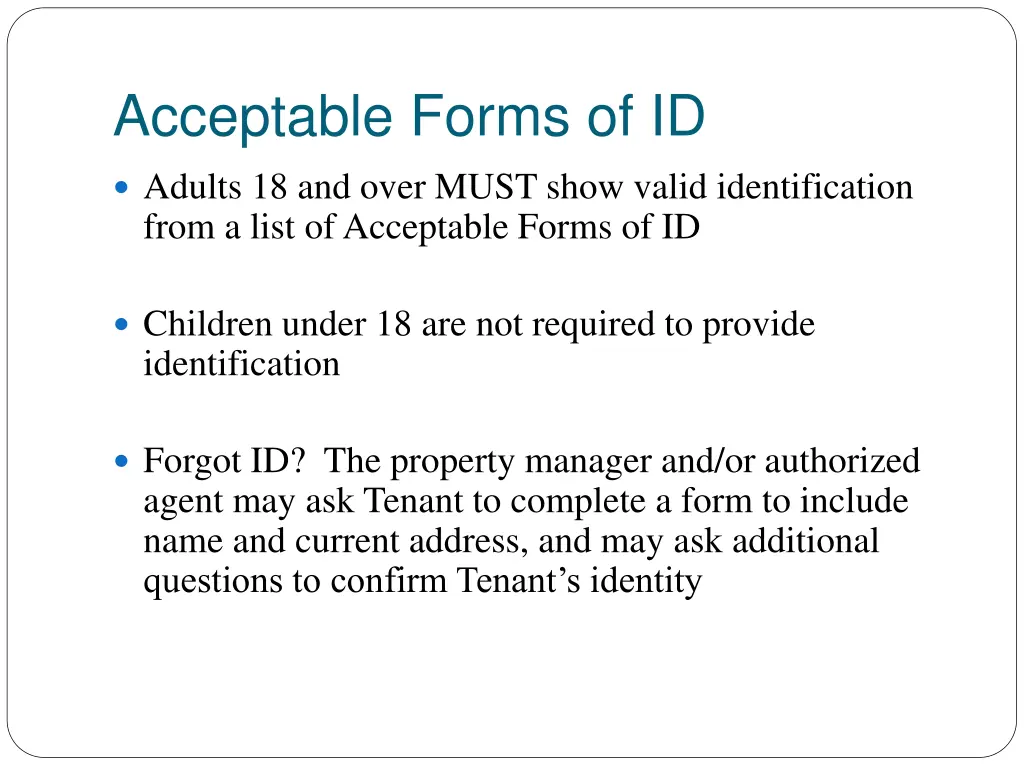 acceptable forms of id