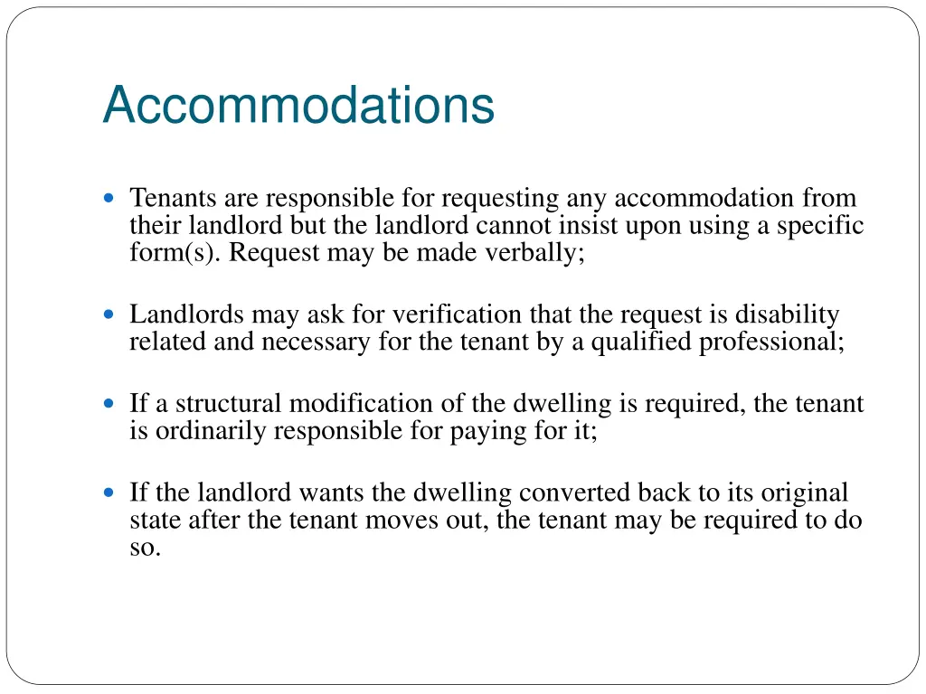 accommodations