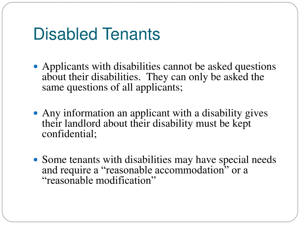 disabled tenants