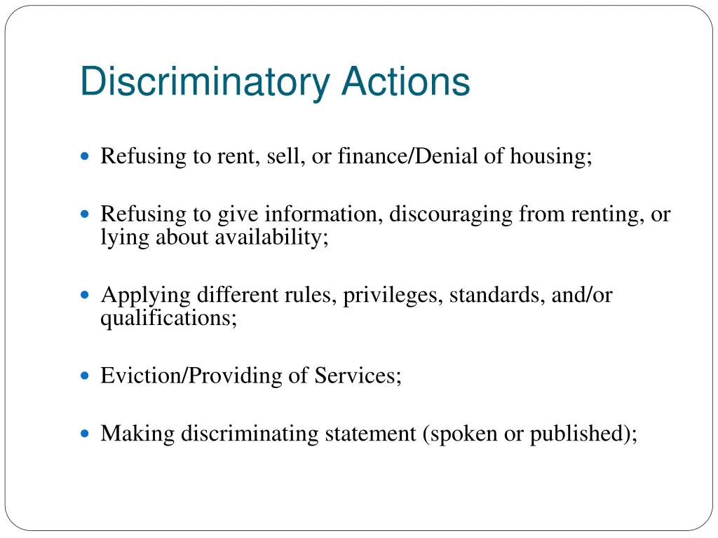 discriminatory actions