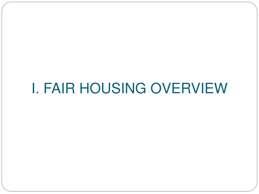 i fair housing overview