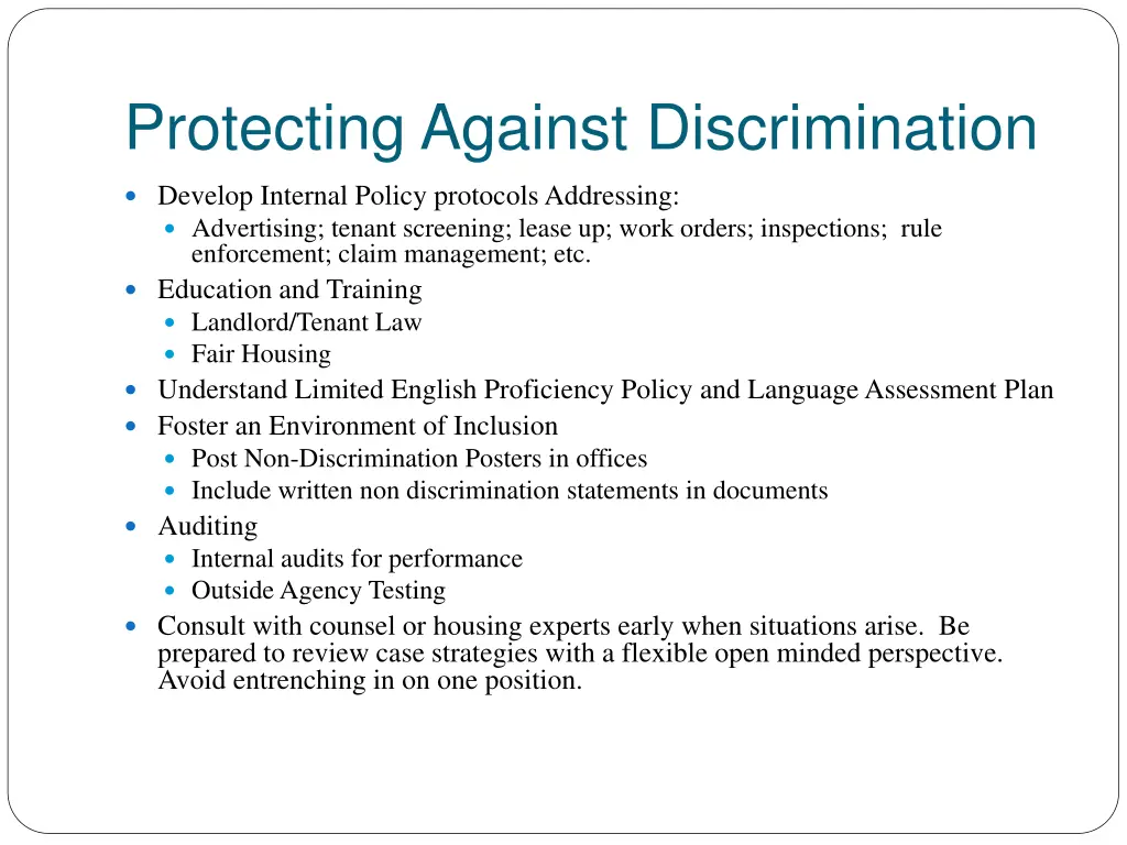 protecting against discrimination