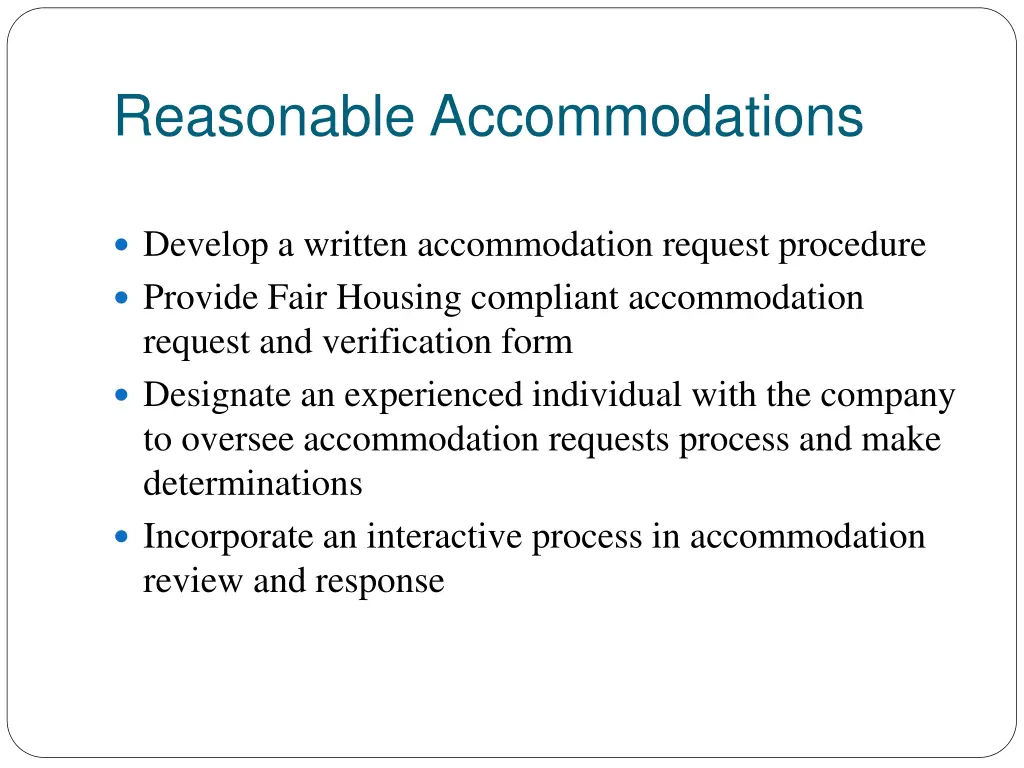 reasonable accommodations 1