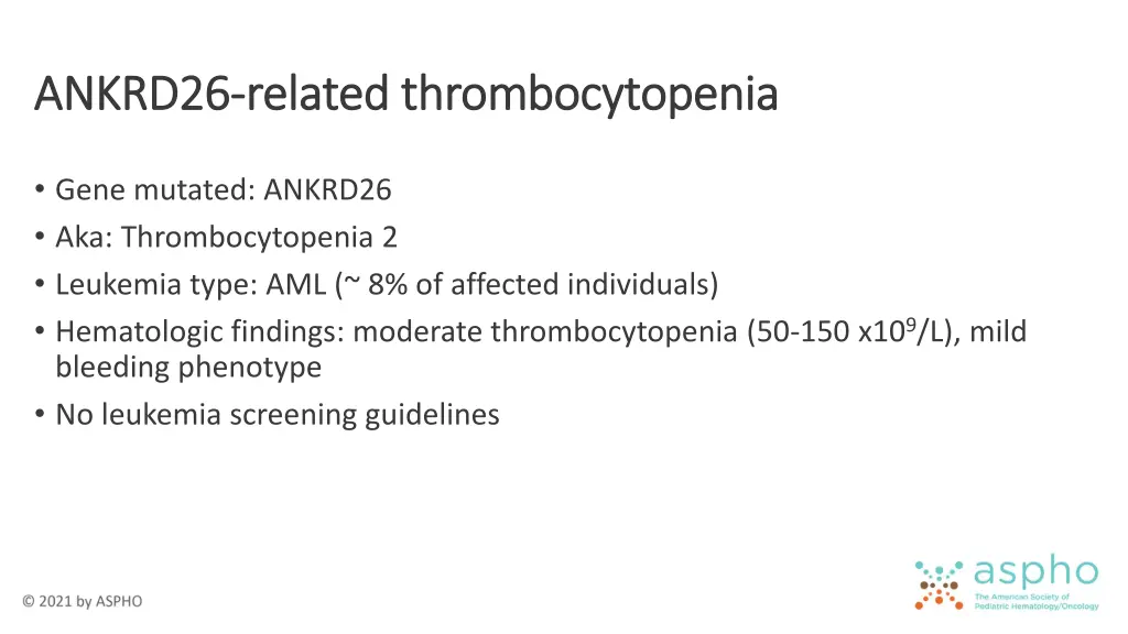 ankrd26 ankrd26 related thrombocytopenia related