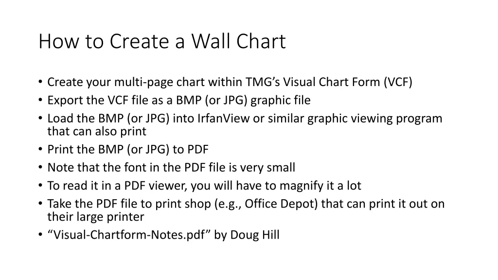 how to create a wall chart