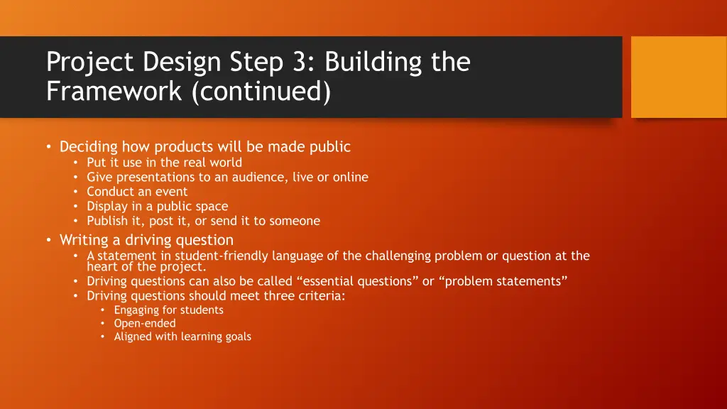 project design step 3 building the framework 1