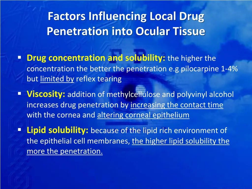 factors influencing local drug penetration into