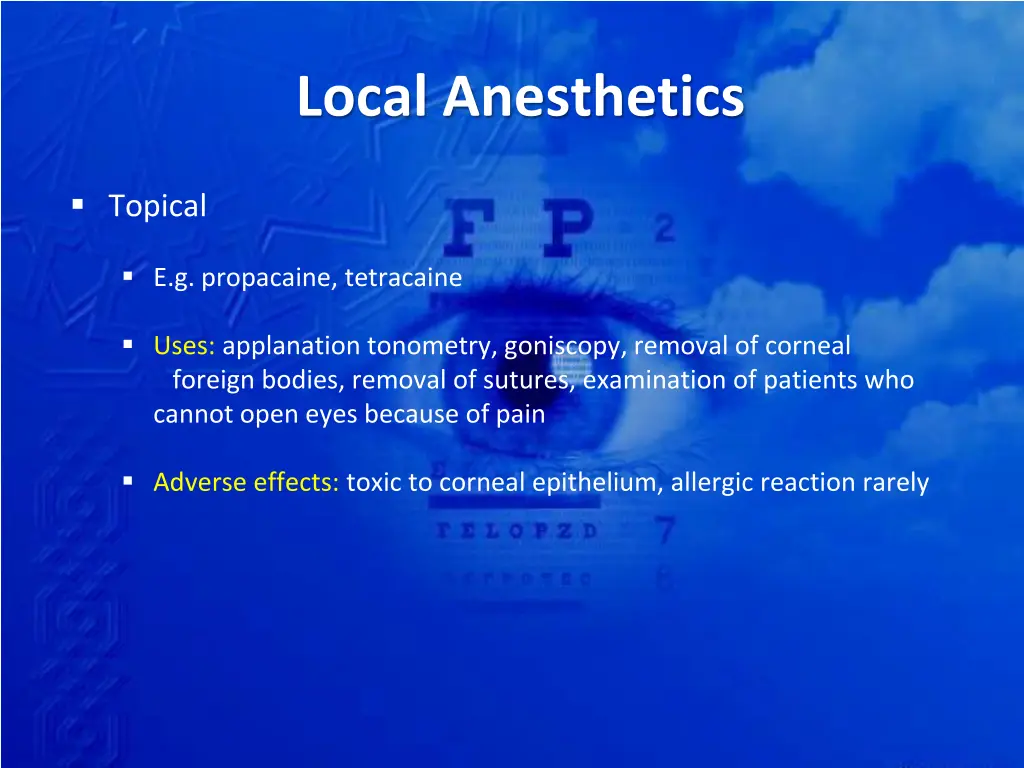 local anesthetics