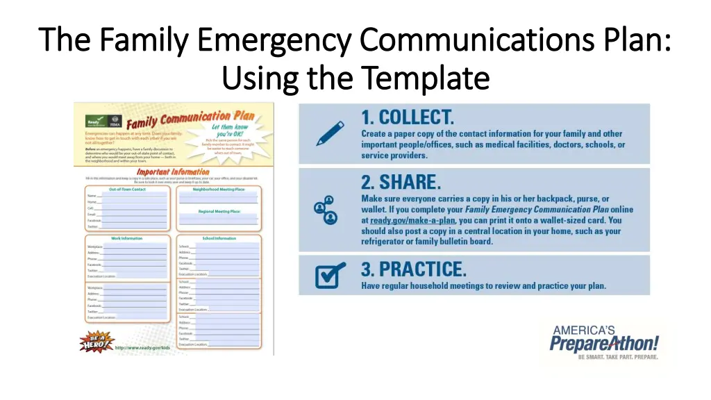 the family emergency communications plan 2