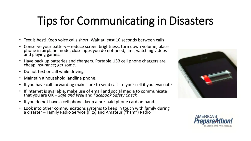 tips for communicating in disasters tips