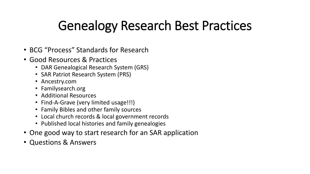 genealogy research best practices genealogy