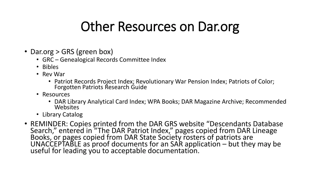 other resources on other resources on dar org