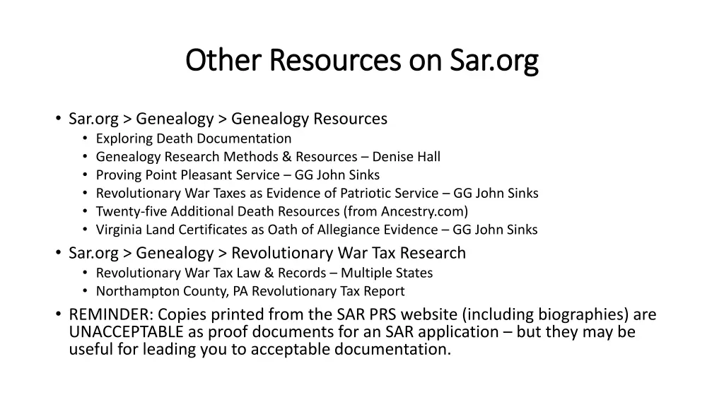 other resources on other resources on sar org