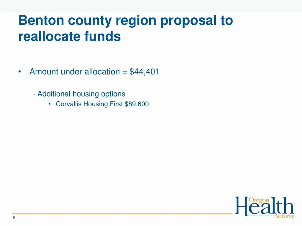 benton county region proposal to reallocate funds