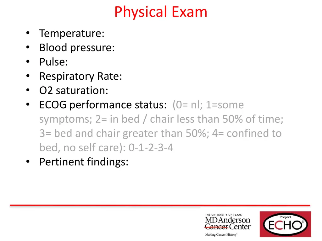 physical exam