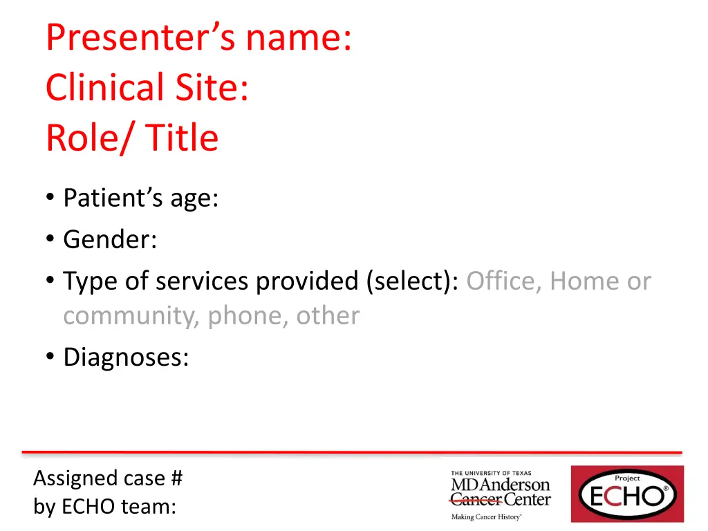 presenter s name clinical site role title