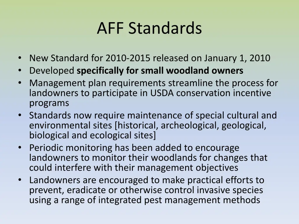 aff standards