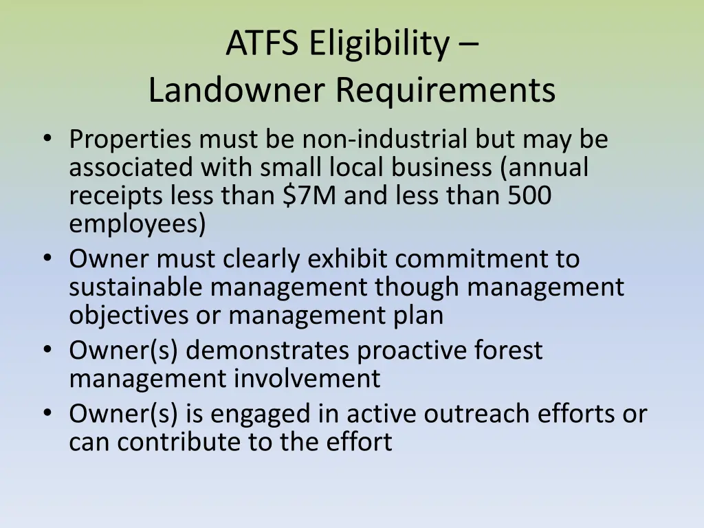 atfs eligibility landowner requirements 1