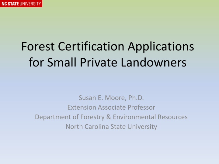 forest certification applications for small